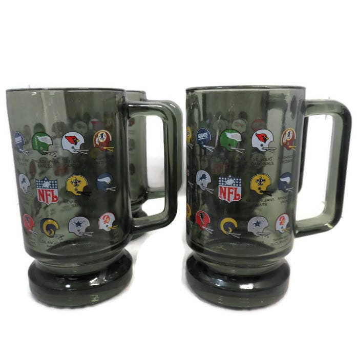 Vintage Thermo-Serv Mug Set Of 4 NFL Football Steelers Cup Coffee Made In  USA