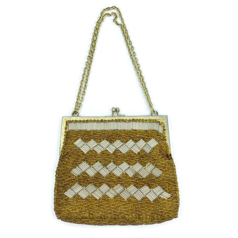 Vintage Golden store Beaded Purse, made in Hong Kong