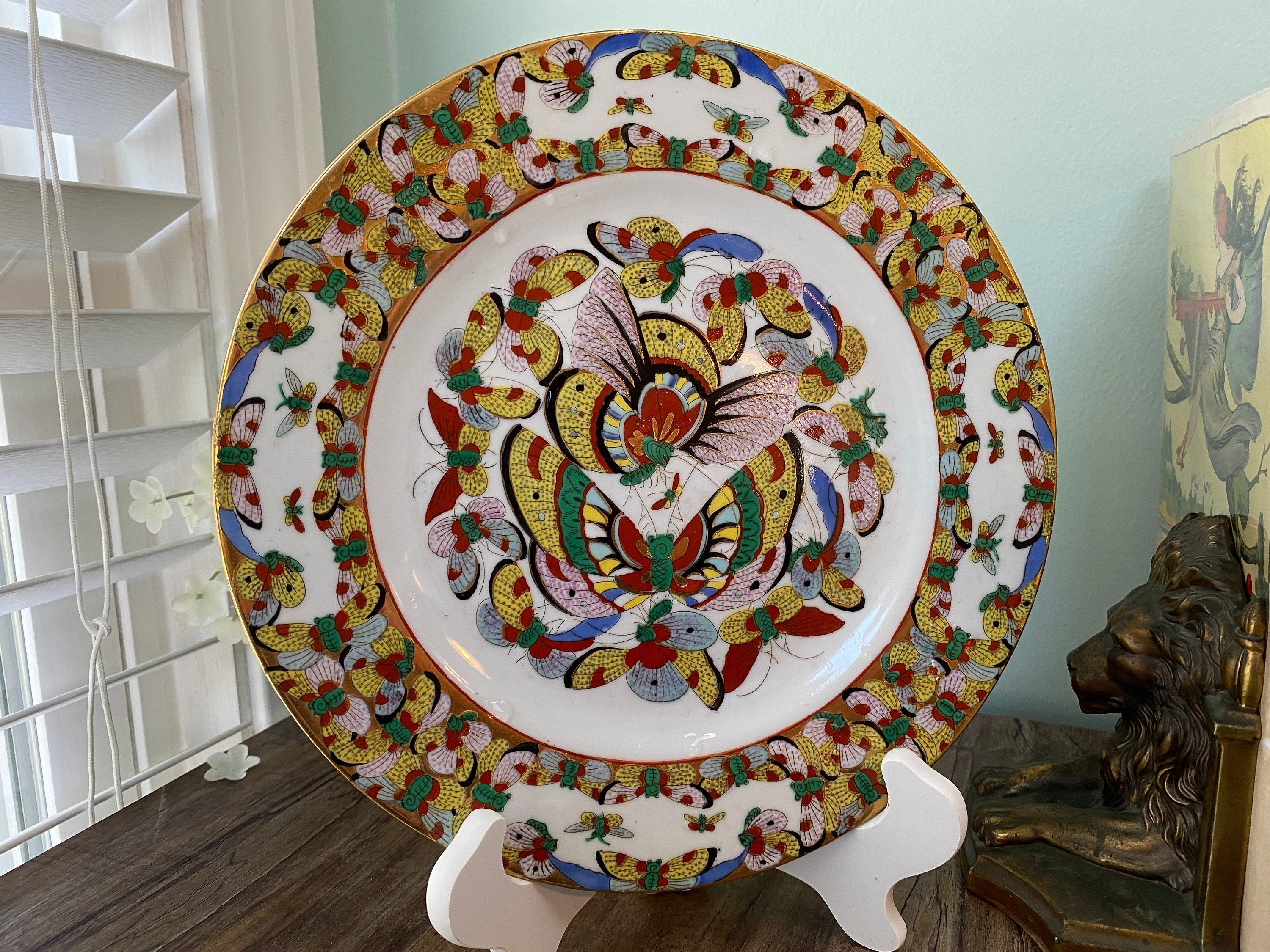 Chinese newest Hand Painted Butterfly Thin Porcelain Plate