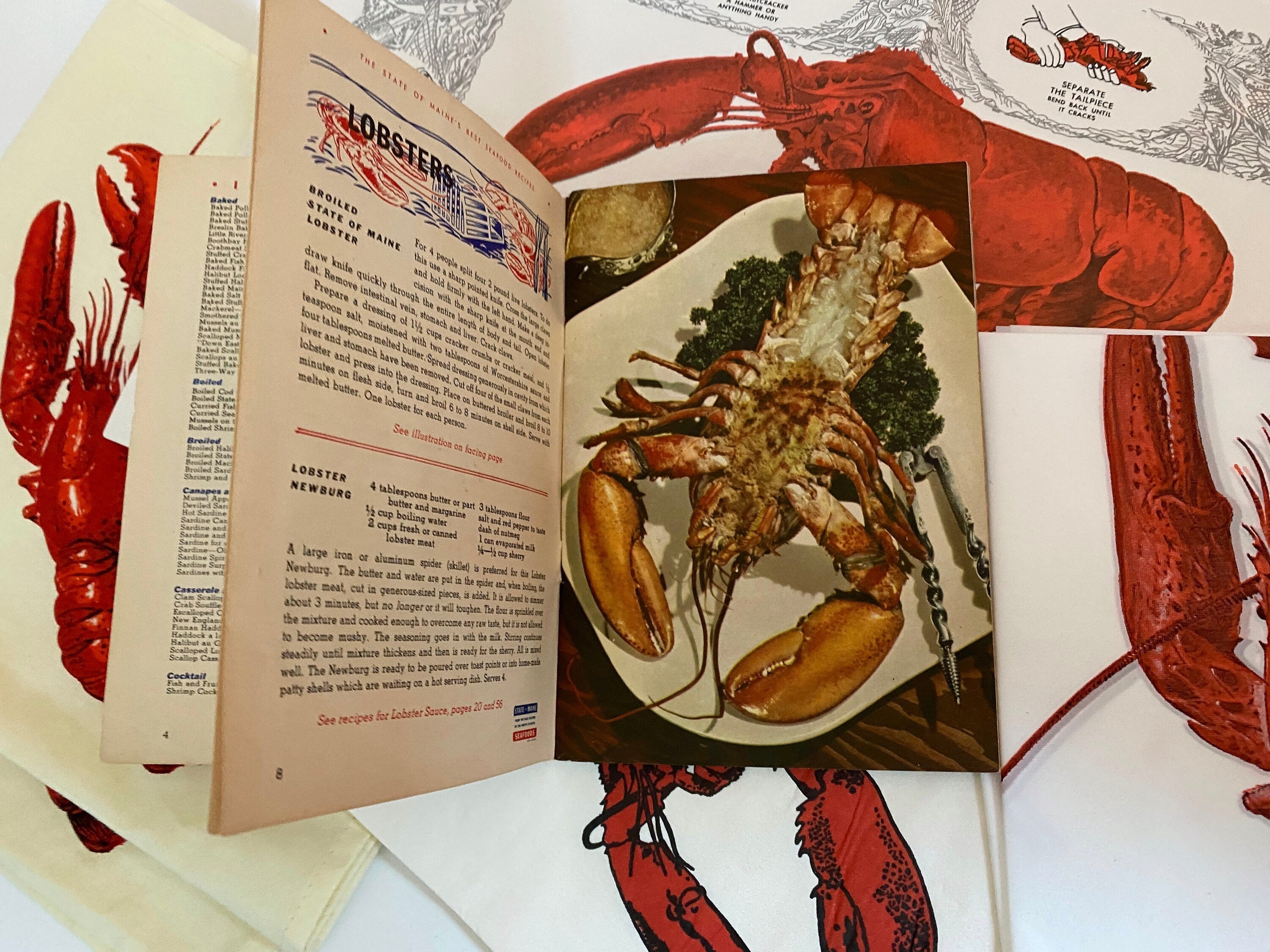 Maine Lobster Folded Book Art 2024 Gift