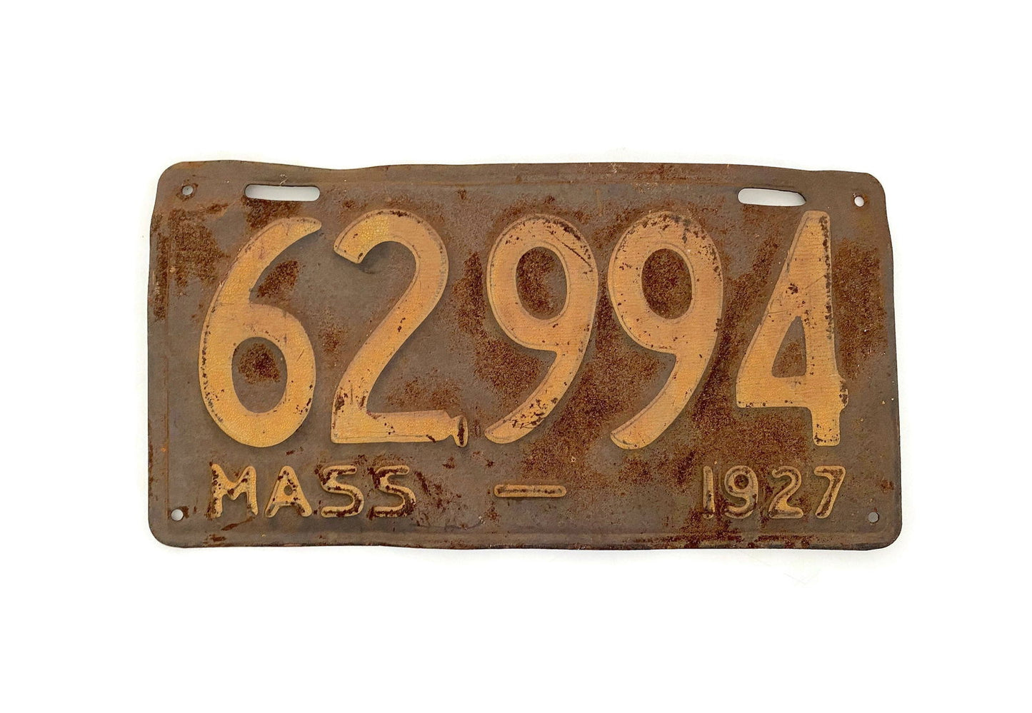 Antique Massachusetts 1927 License Plate - Duckwells