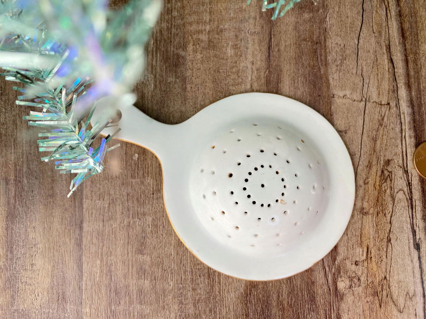 Antique Porcelain Tea Strainer - Duckwells