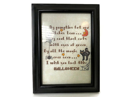 Framed Machine Embroidered Halloween Poem - Duckwells