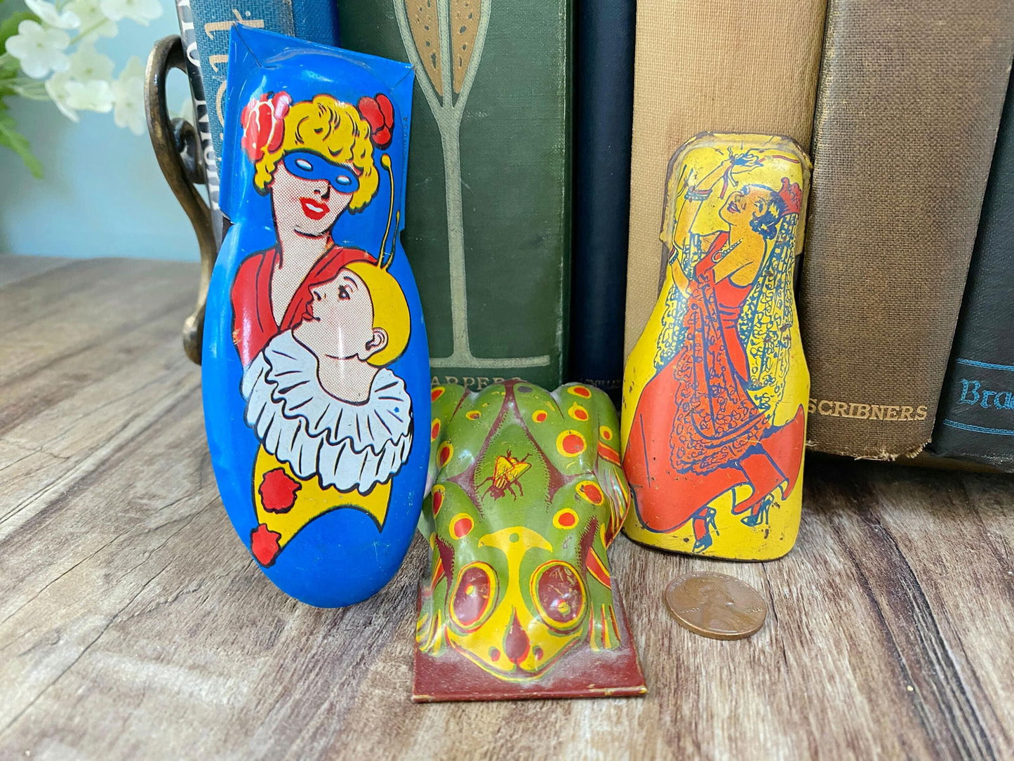 Midcentury Tin Litho Clickers - Duckwells