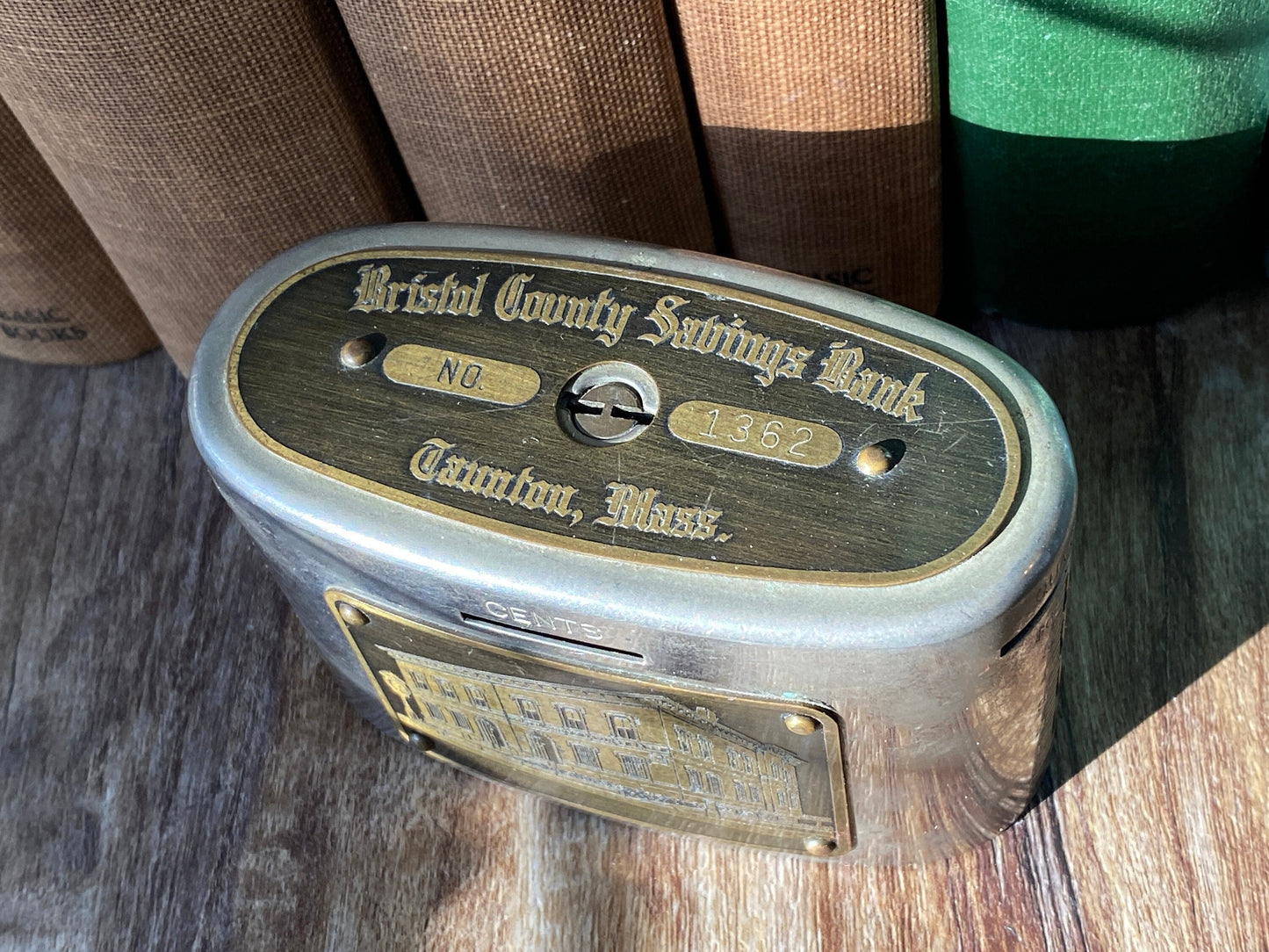 Antique Traveling Teller Bank, Bristol County Savings Bank Advertising