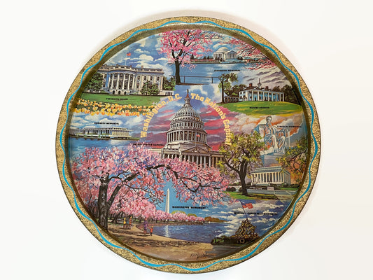 Vintage Washington DC Souvenir Metal Tray