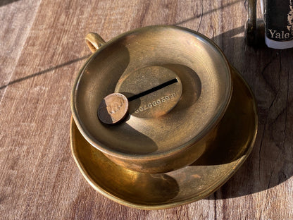 Antique English Cup and Saucer Novelty Coin Bank