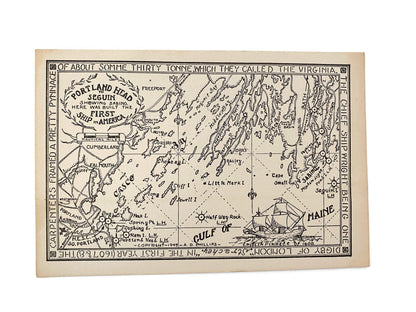 Vintage Maine Postcards Three World War II Era Maps by A.D. Phillips