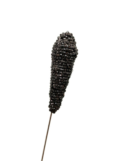 Antique Black Beaded Hatpin