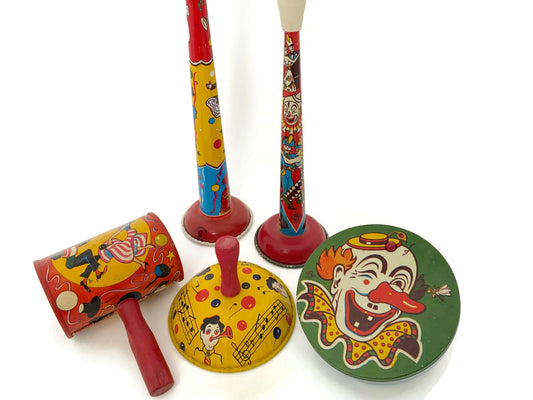 Vintage Tin Litho Party Noisemakers