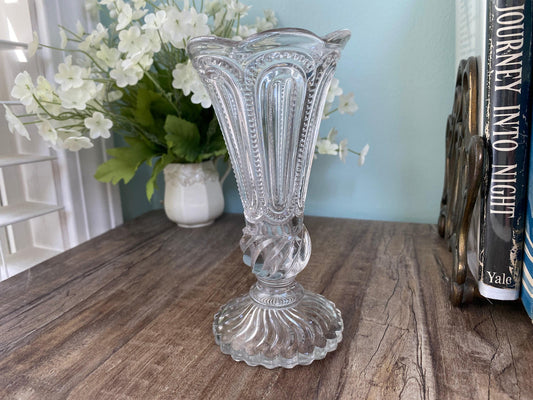 Antique Early American Pressed Glass Vase EAPG