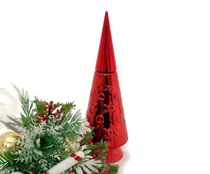 Vintage MCM Red Christmas Tree Avon Bottle