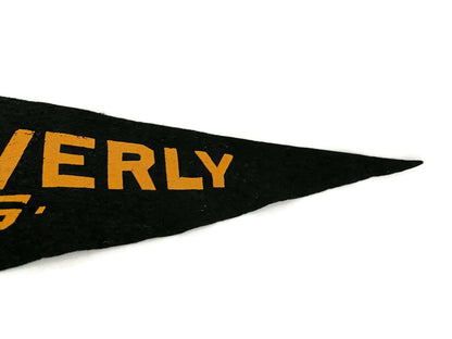 Vintage Beverly High School Football Pennant - Midcentury Sports Felt Souvenir