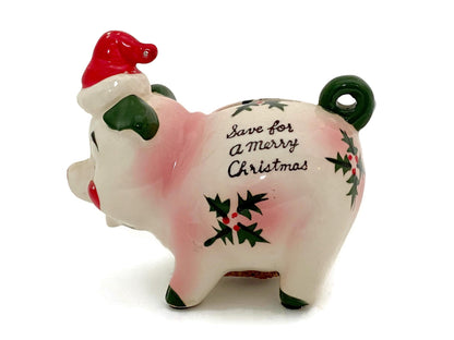 Midcentury Christmas Ceramic Piggy Bank by Kreiss