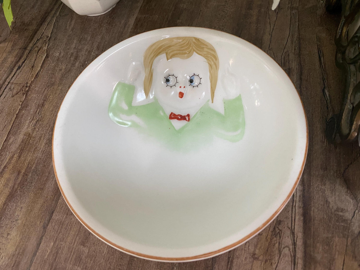 Antique Nippon Googly Eyes Child's Bowl