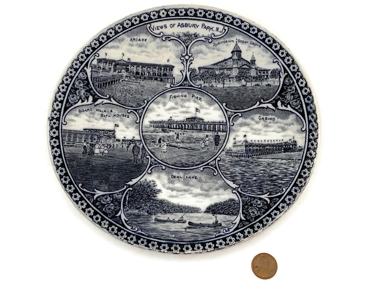 Antique Asbury Park New Jersey Souvenir Plate