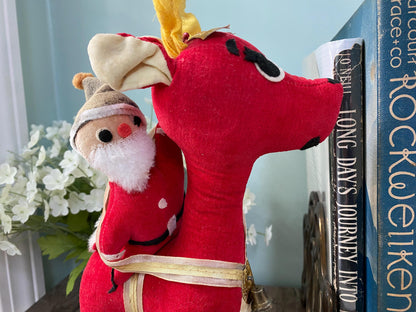 Midcentury Santa Claus Riding a Reindeer by Dream Pets