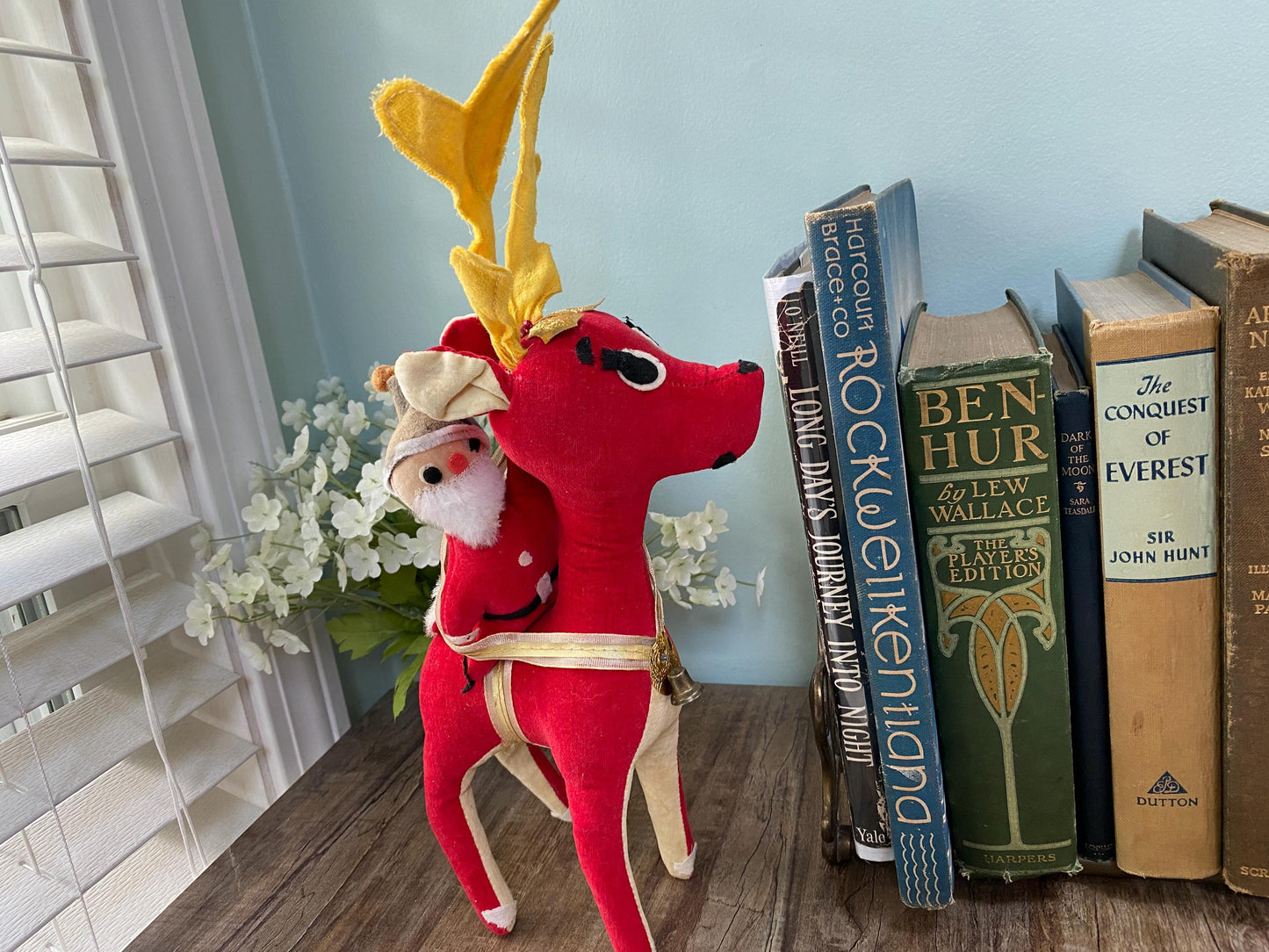 Midcentury Santa Claus Riding a Reindeer by Dream Pets