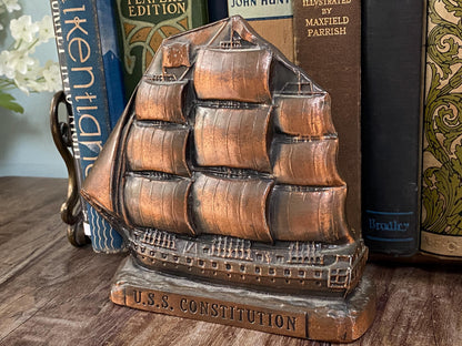 Vintage USS Constitution Coin Bank