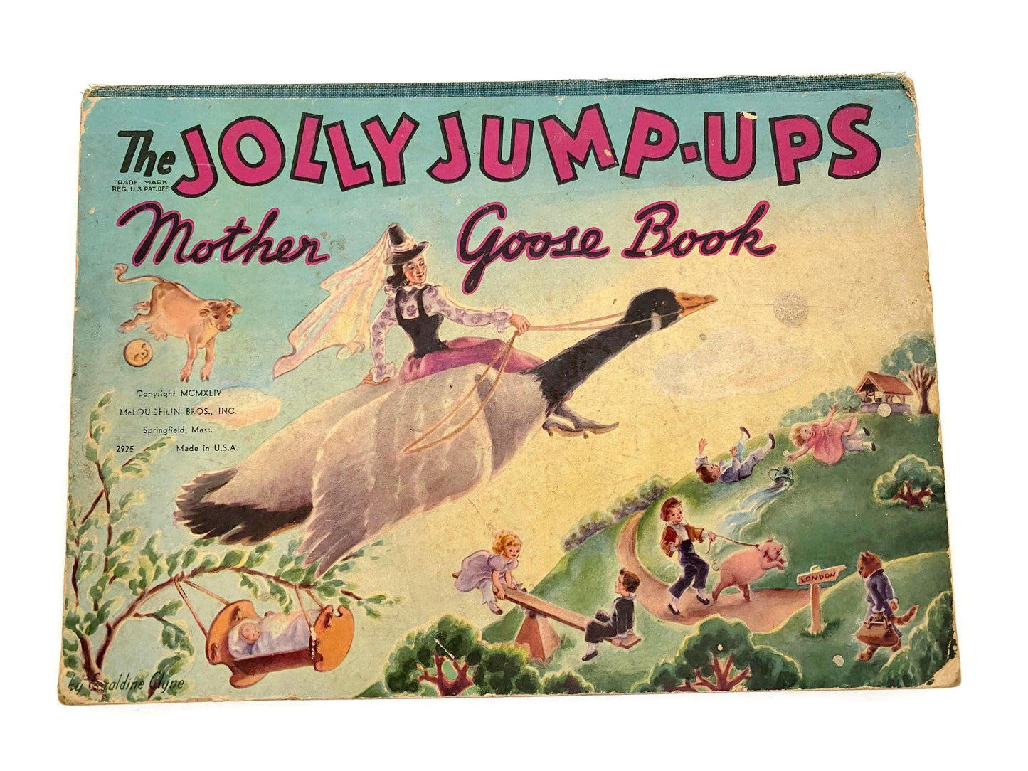 Vintage Pop Up Book, 1940s The Jolly Jump Ups Mother Goose