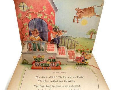 Vintage Pop Up Book, 1940s The Jolly Jump Ups Mother Goose