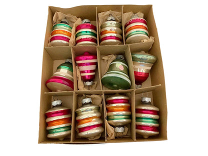 Midcentury Christmas Tree Ornaments in a Shiny Brite Box