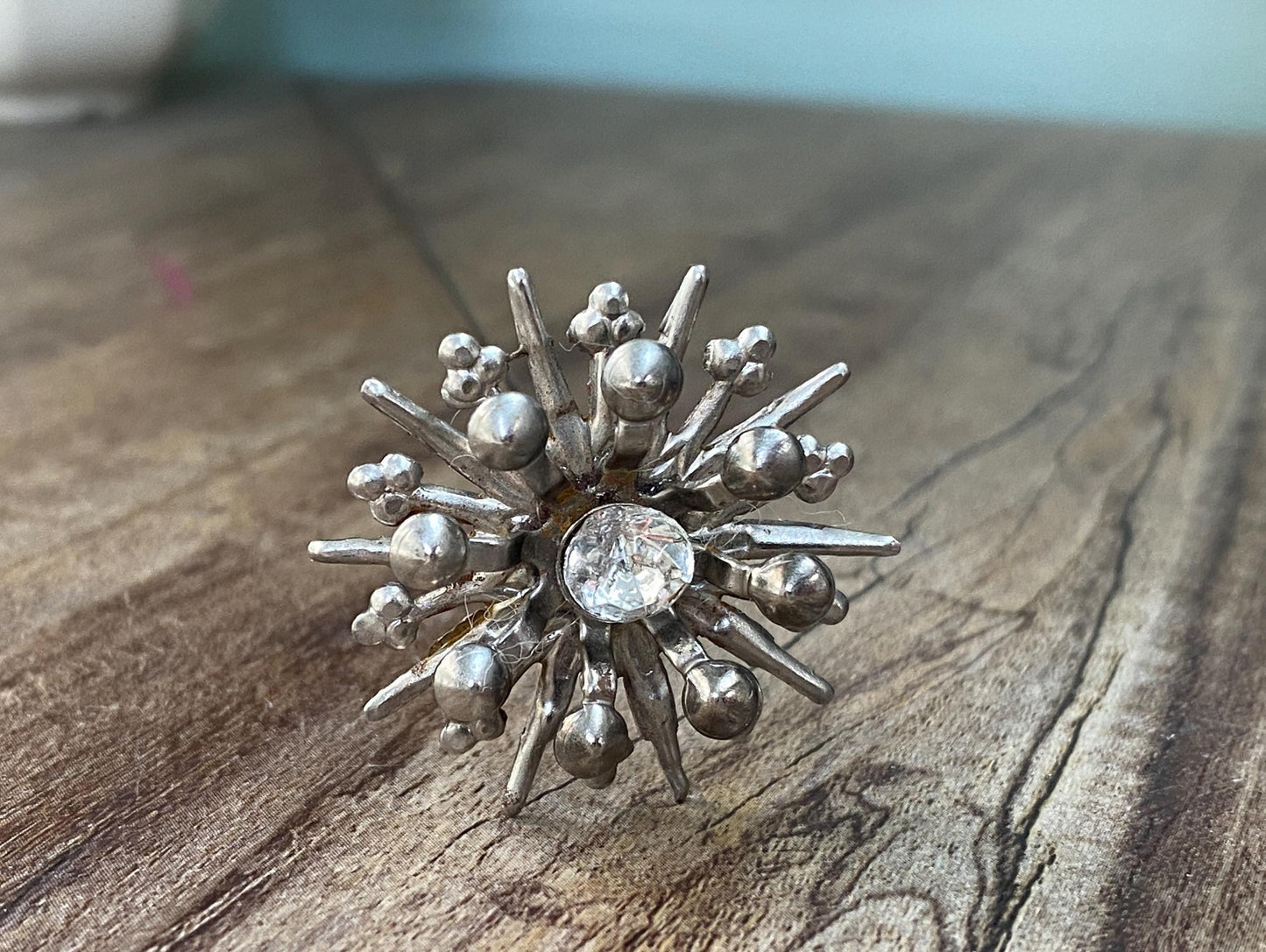 Antique Starburst Metal Hat Pin