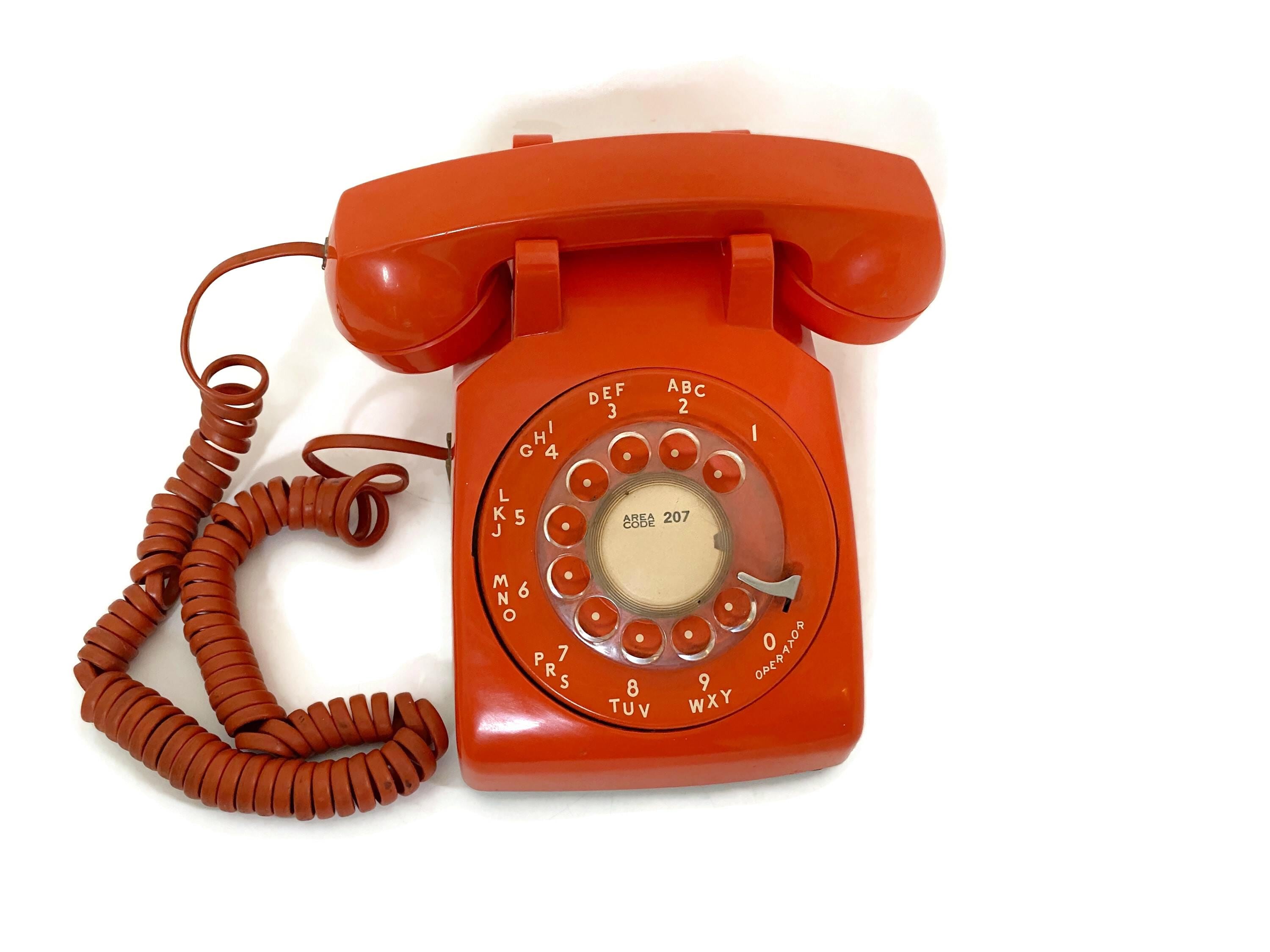 Vintage store Orange Rotory Phone