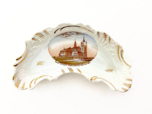 Antique Bath Maine German Porcelain Souvenir Dish