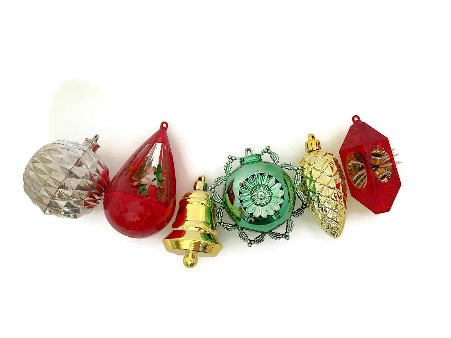 Vintage Plastic Christmas Ornaments Including Dioramas