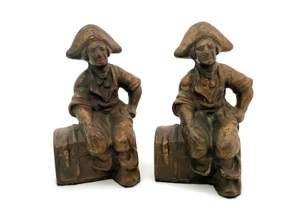 Vintage Cast Iron Pirate Bookends