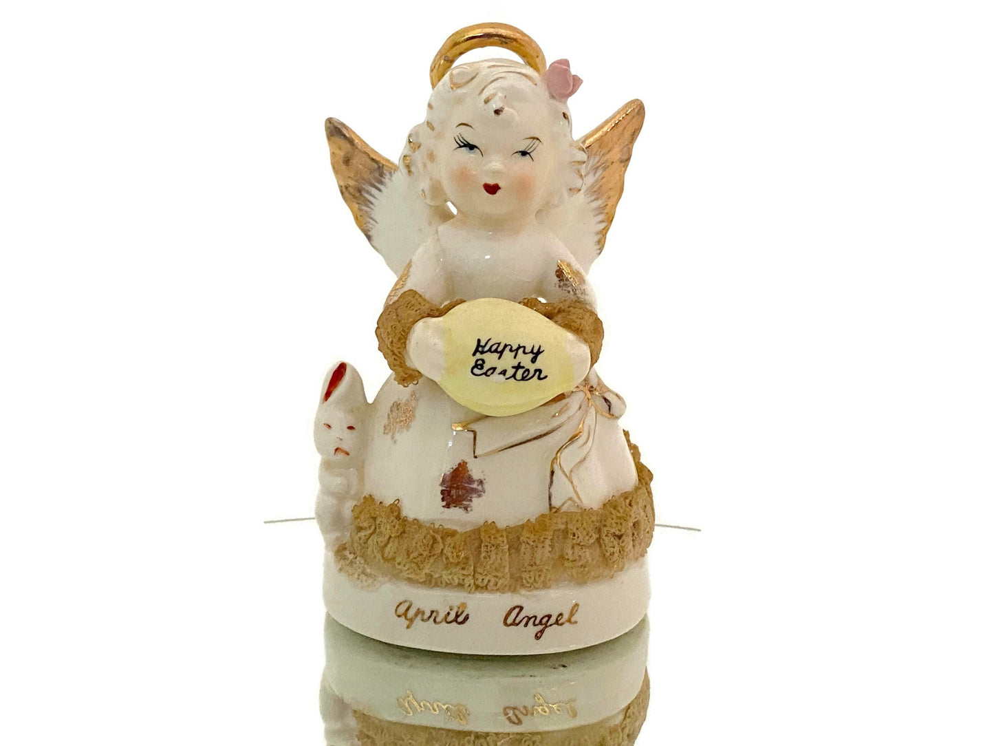 Midcentury Ceramic Birthday Angel April  by ART Japan