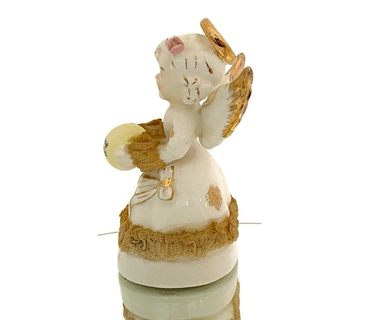 Midcentury Ceramic Birthday Angel April  by ART Japan