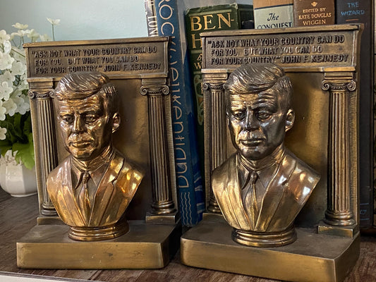 Vintage John F. Kennedy Bookends