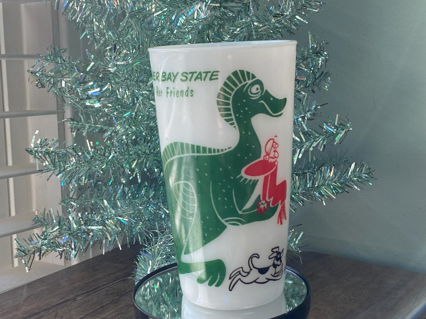 Vintage Milk Glass Dinosaur Bay State Glass