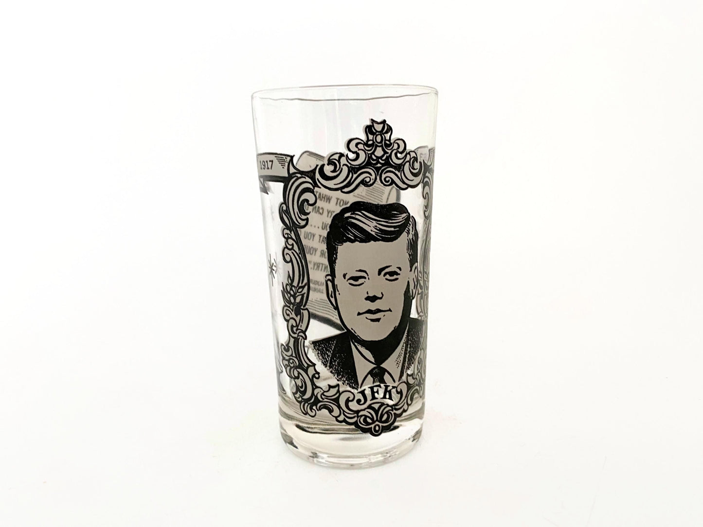 Midcentury John F. Kennedy Memorial Glass