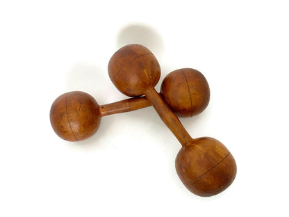 Antique Wood Weight Set - Vintage Wooden Barbells