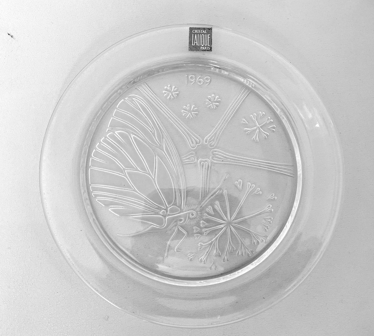 Midcentury Lalique Paris Cristal Collectible Plate 1969