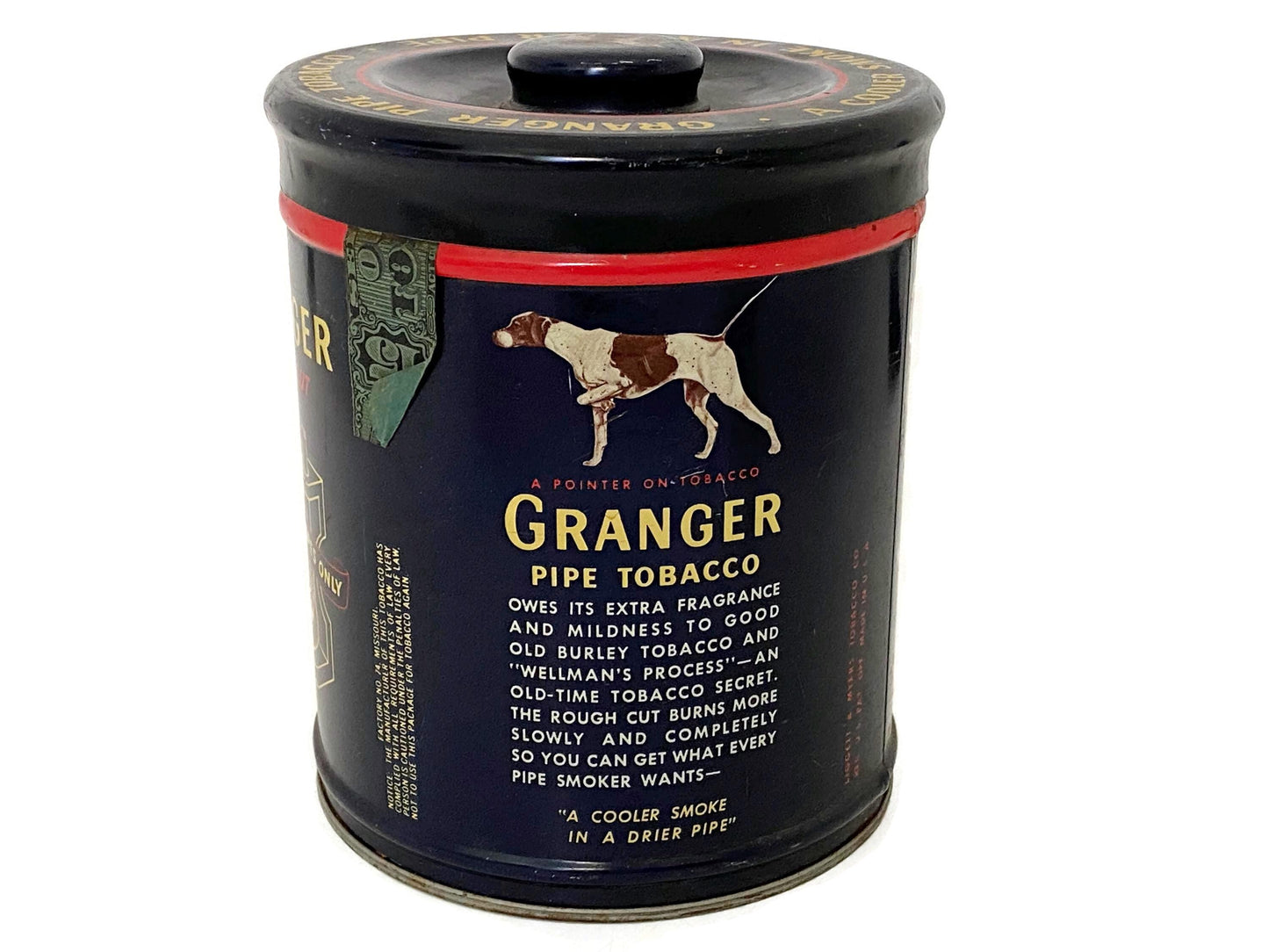 Vintage Granger Tobacco Tin with Handled Lid