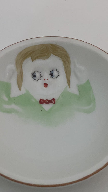 Antique Nippon Googly Eyes Child's Bowl