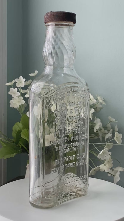 Vintage Rock & Rye Glass Bottle