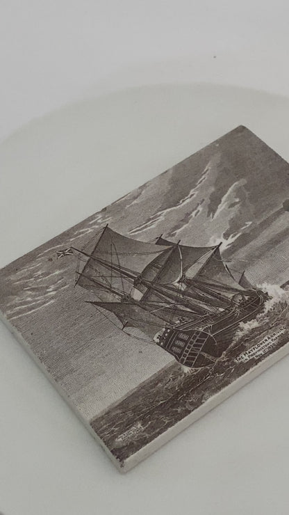 Antique Ceramic Calendar Tile - 1910 The Mayflower