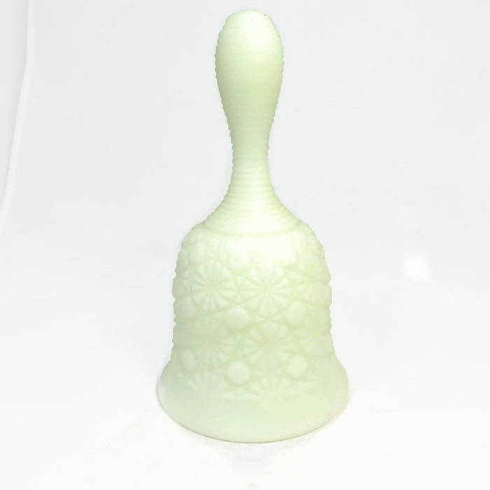 Vintage Fenton Custard Satin Daisy Button newest Vaseline Glass Bell 6