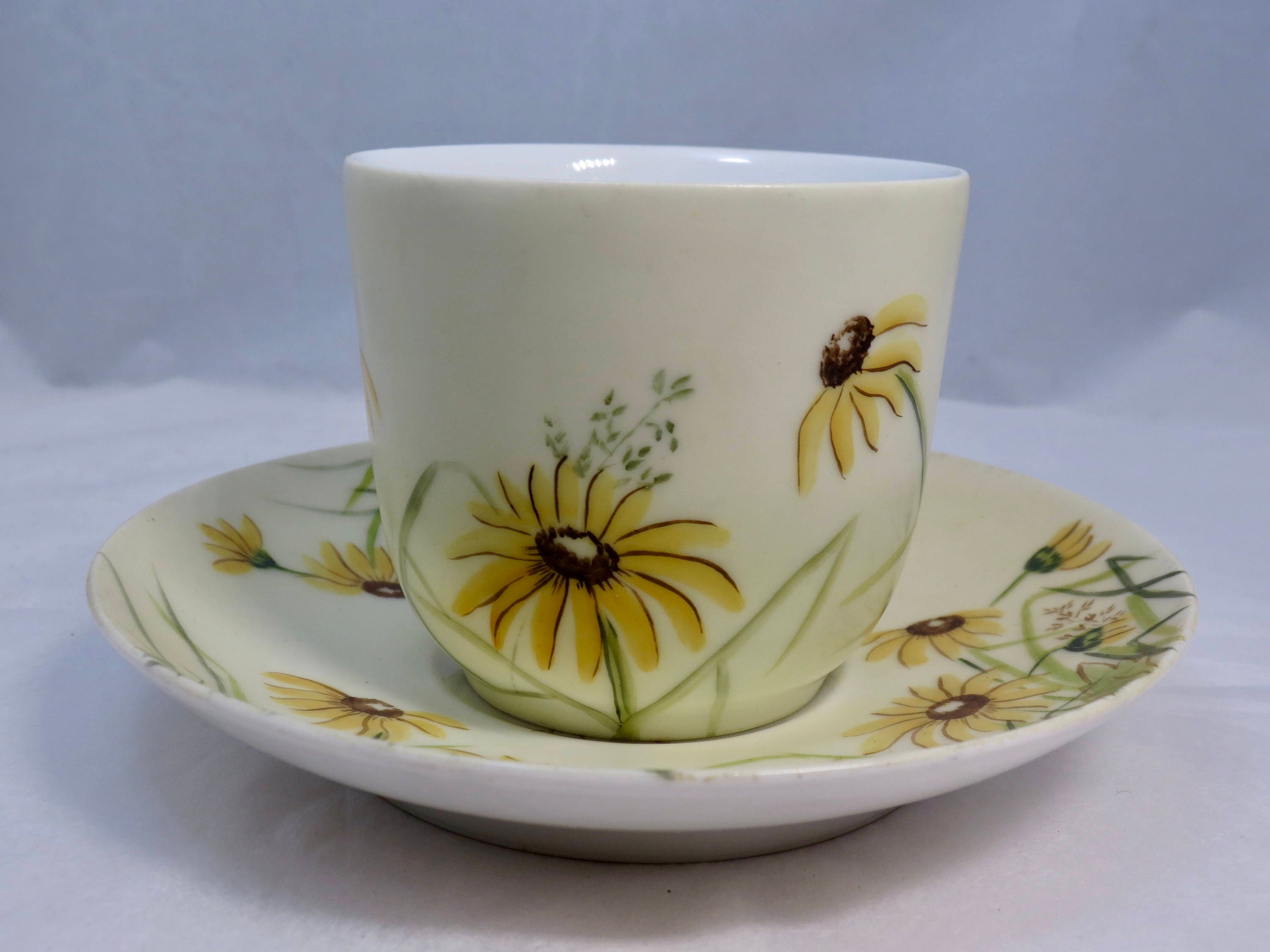 An9iqueaDemitlaue ha cup and 2024 saucer Limoges France fine bone china colla tible farmhouseobridal wedding