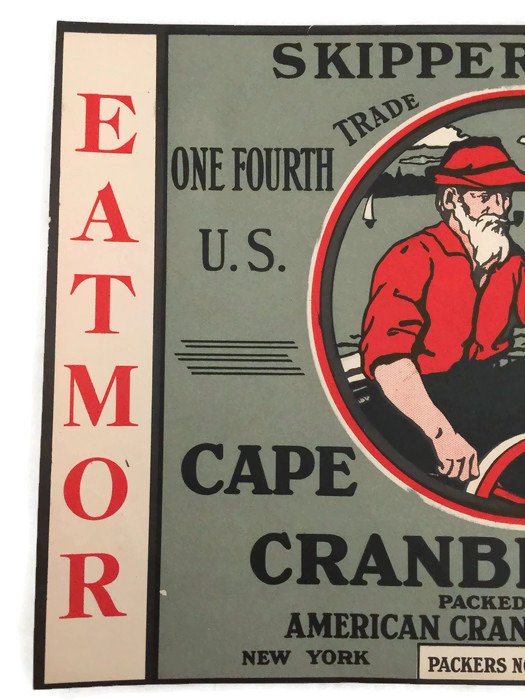 Vintage Cape Cod Cranberries Fruit Crate Label - Duckwells