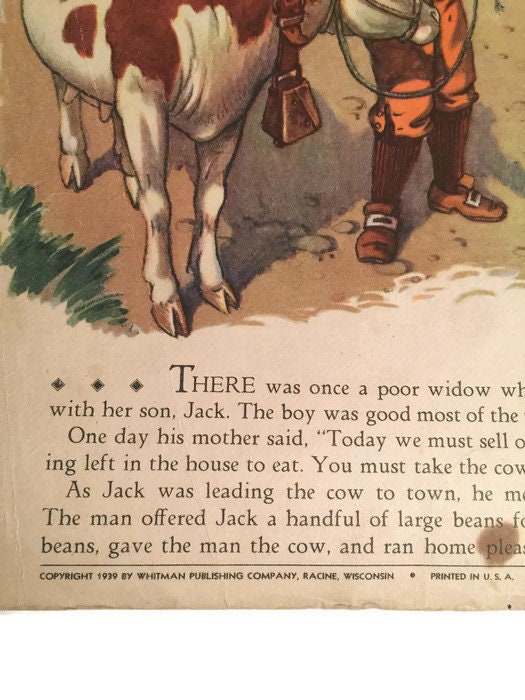 1939 Children's Book - Jack And The Beanstalk – Duckwells