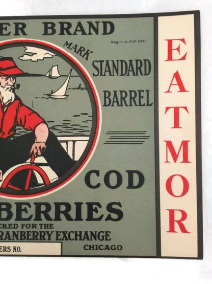 Vintage Cape Cod Cranberries Fruit Crate Label - Duckwells