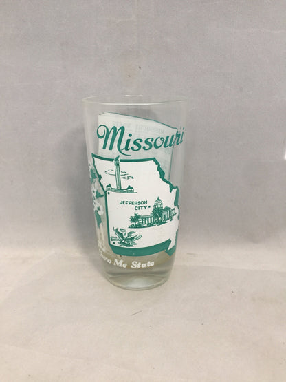 Vintage Missouri Glass, Mid Century Souvenir, State Map and Highlights, Missouri Waltz Music, The Show Me State - Duckwells