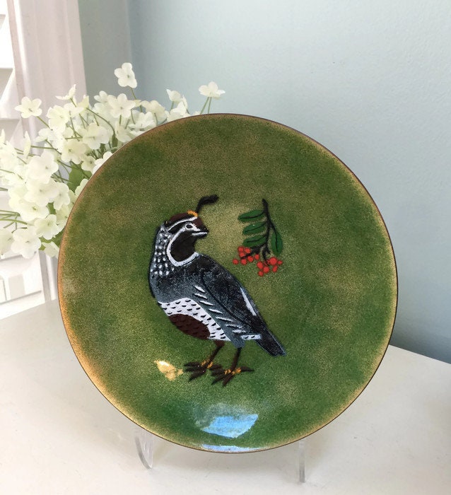 Vintage Christmas Enameled Plate