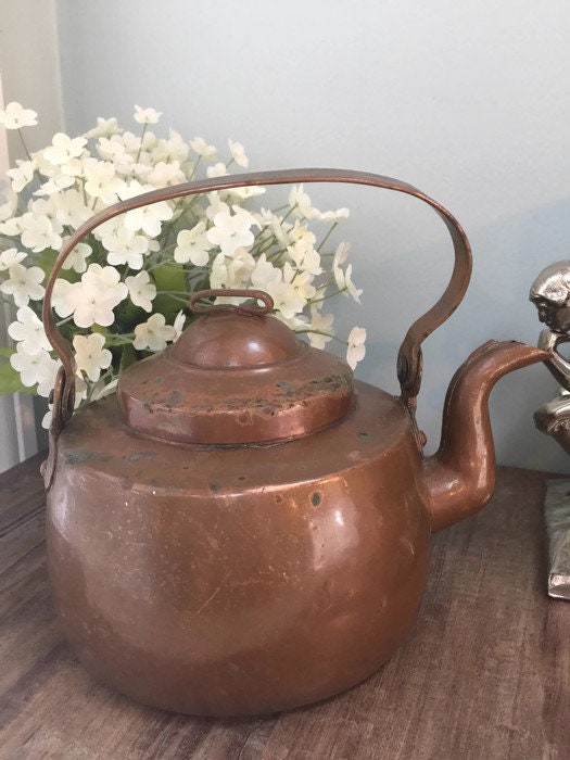 Vintage Antique Copper Tea Kettle